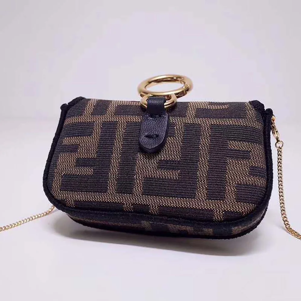 Fendi Nano Baguette Charm Brown Fabric Charm for Women Fendi Nano Baguette Charm Brown Fabric Charm for Women