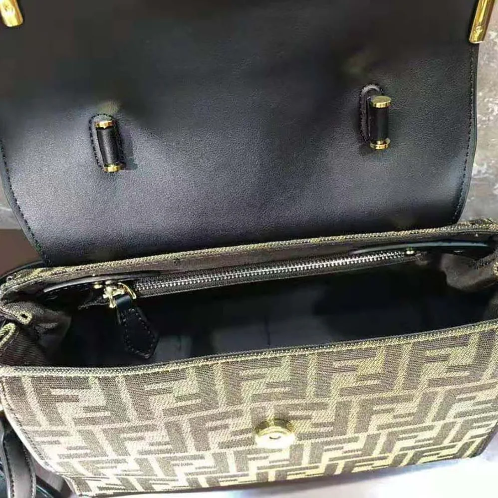 Fendi Fendace La Medusa Medium Handbag for Women in Brown Fendi Fendace La Medusa Medium Handbag for Women in Brown
