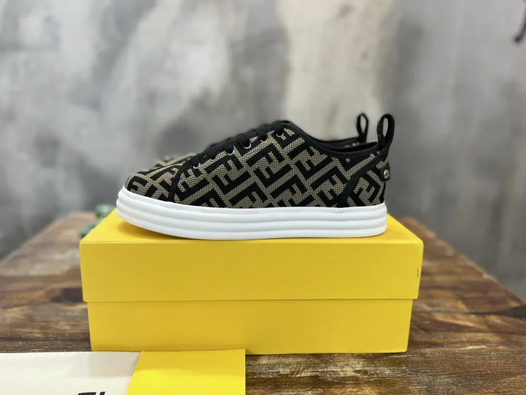 Fendi Domino Fabric Sneakers Brown Fendi Domino Fabric Sneakers Brown