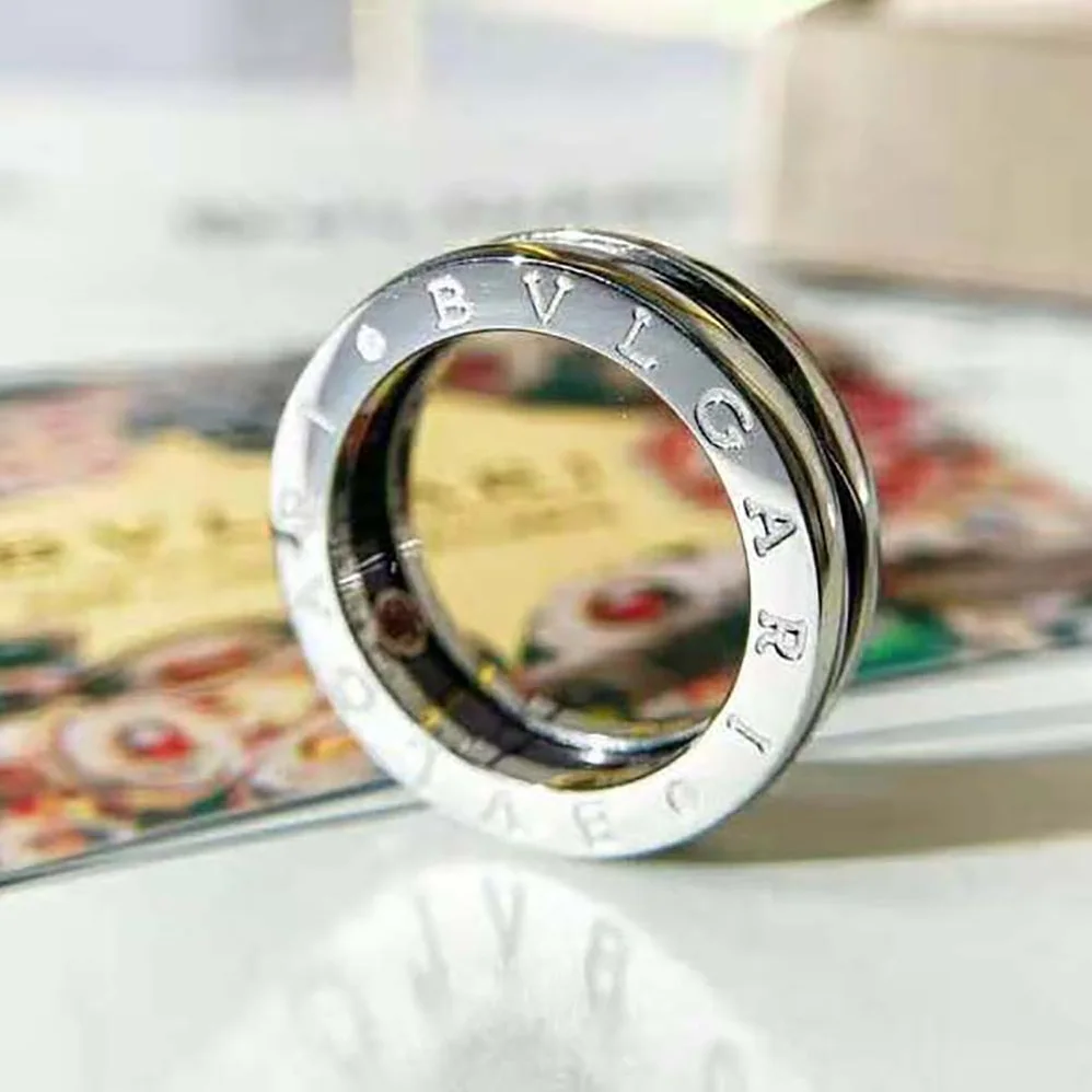 Bvlgari Save the Children One-band Sterling Silver Ring with Black Ceramic for Women