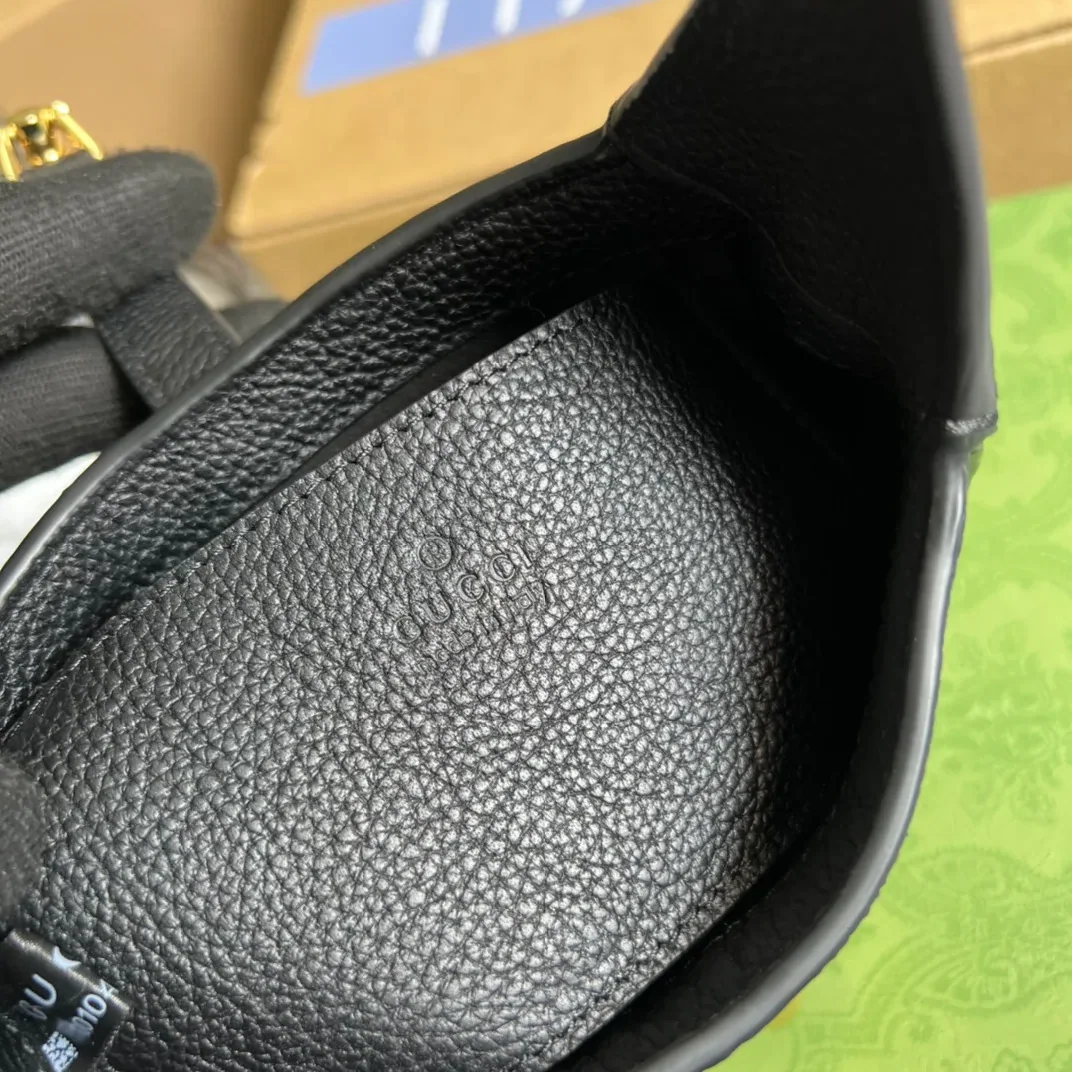 Gucci Jackie 1961 Mini Shoulder Bag in Black Gold Hardware