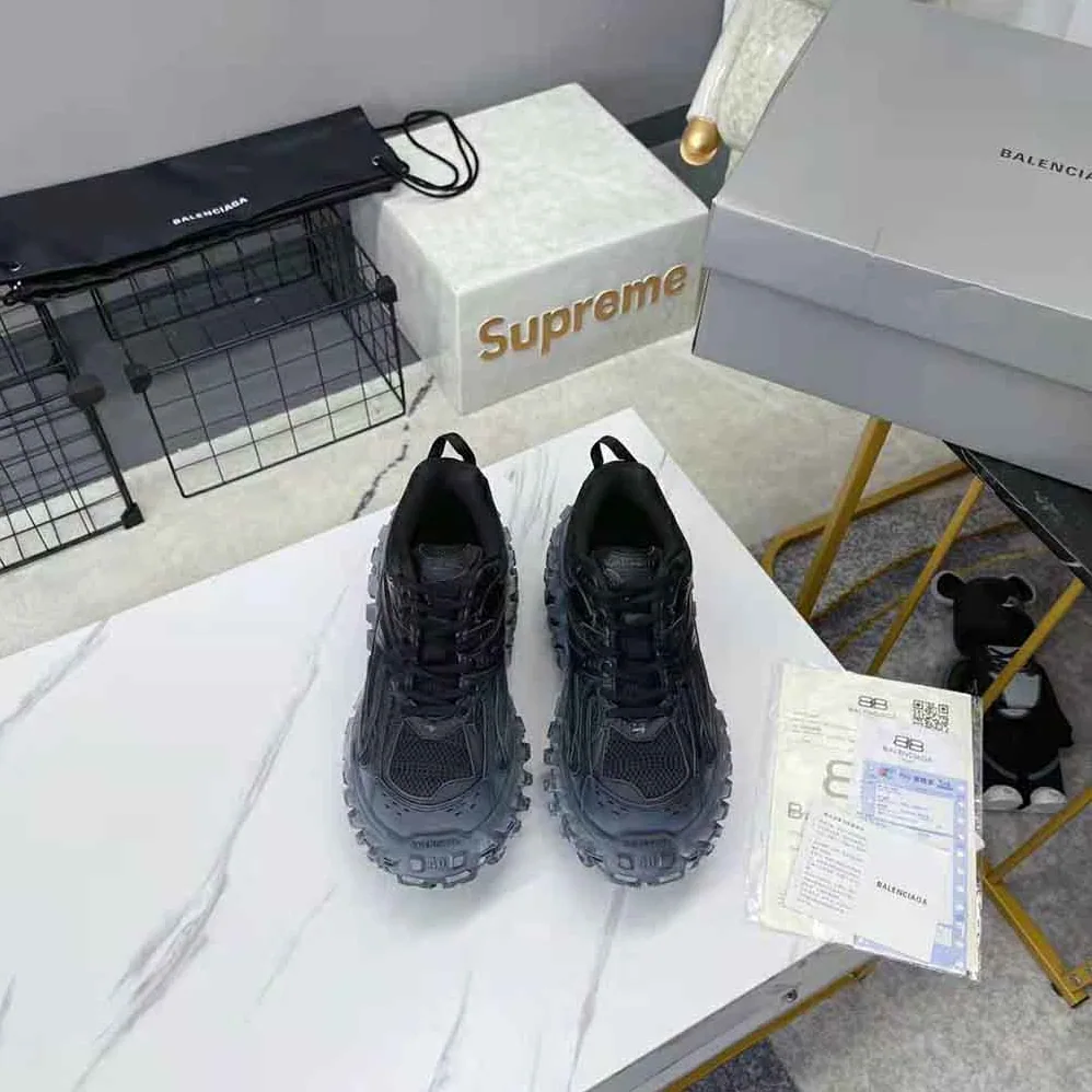 Balenciaga Defender Sneaker in Black Mesh and Nylon for Unisex Balenciaga Defender Sneaker in Black Mesh and Nylon for Unisex