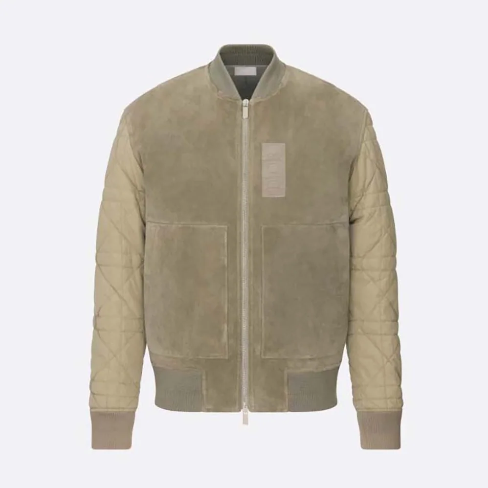 Dior Zipped Varsity Blouson Beige Calfskin for Men