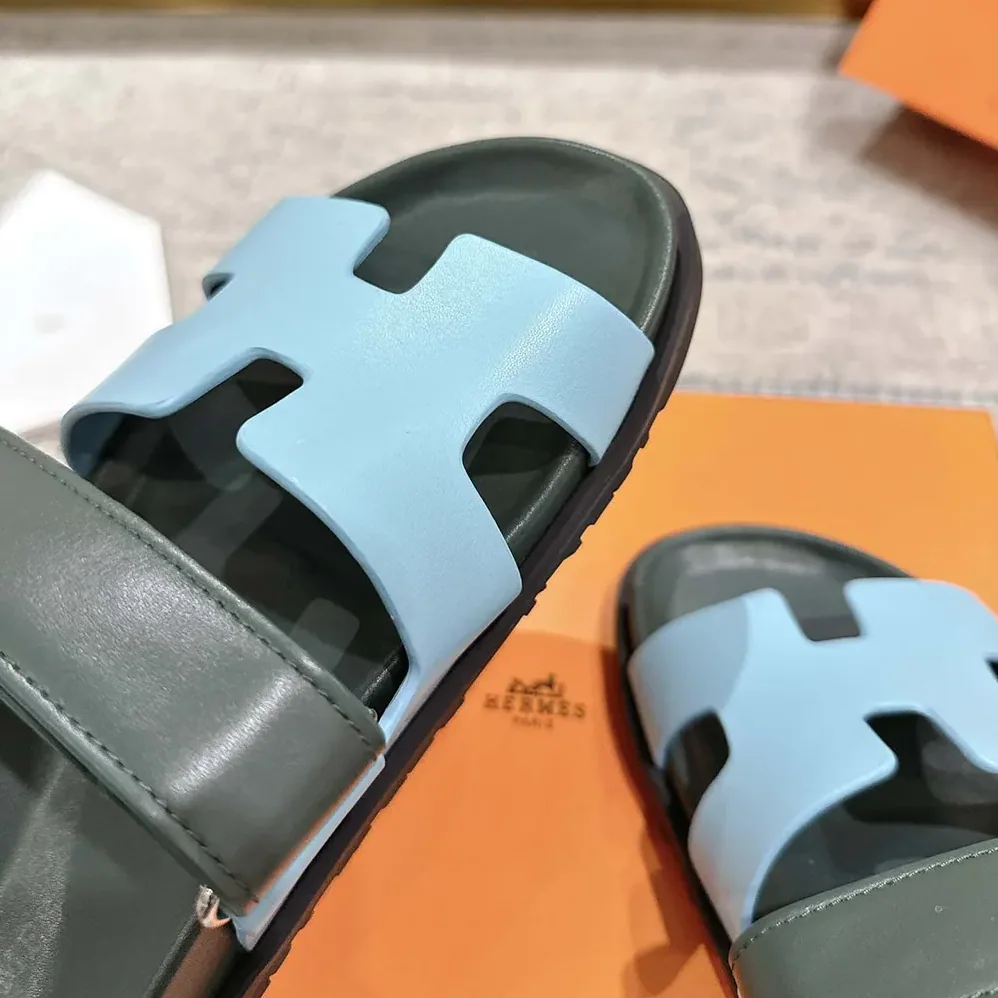 Hermes Chypre Sandal for Unisex in Green/Blue