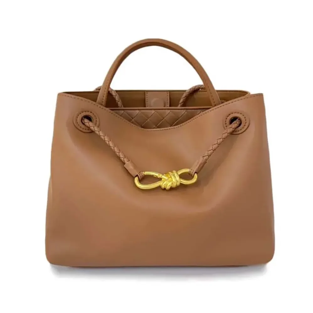 Bottega Veneta Small Andiamo in Silky Calf Leather for Women in Brown