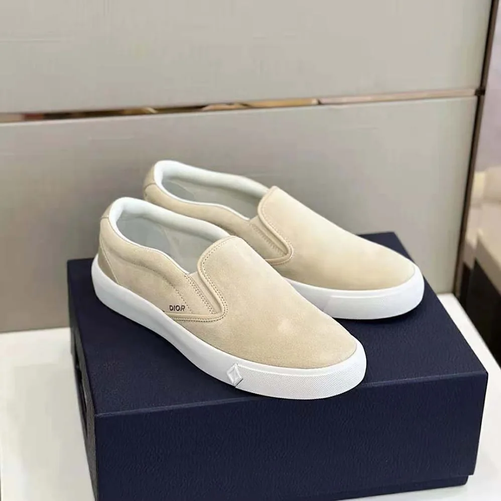 Dior B101 Slip-on Sneaker Beige Suede and Smooth Calfskin for Men
