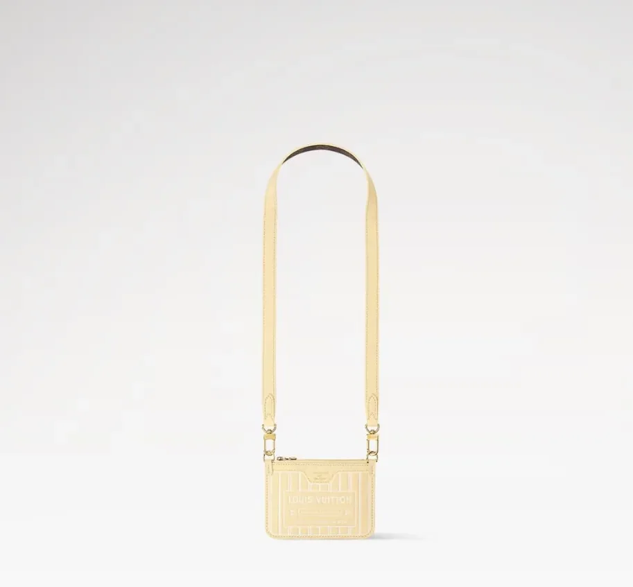 Louis Vuitton Neverfull Bandouliere Inside Out BB Tote Bag in Banane Monogram Gold Hardware
