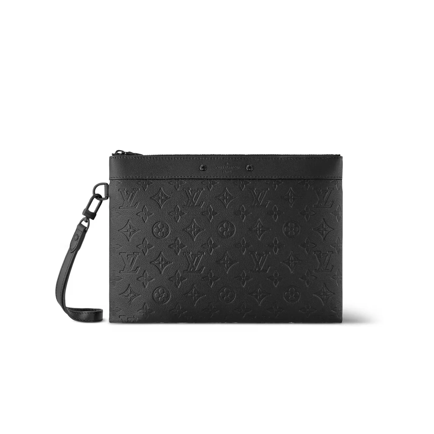 Louis Vuitton Pochette To Go Pouch / Black Monogram Shadow Canvas Black Hardware Louis Vuitton Pochette To Go Pouch / Black Monogram Shadow Canvas Black Hardware