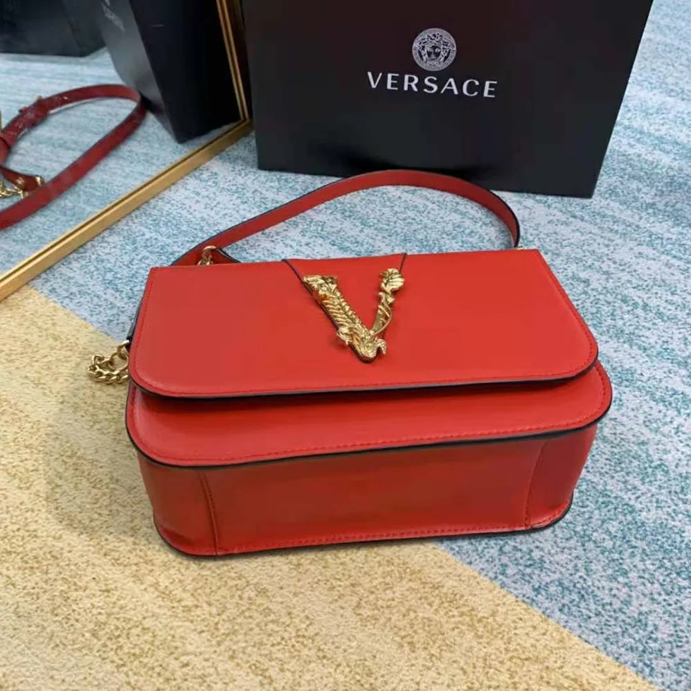 Versace Virtus Shoulder Bag for Women in Red Versace Virtus Shoulder Bag for Women in Red