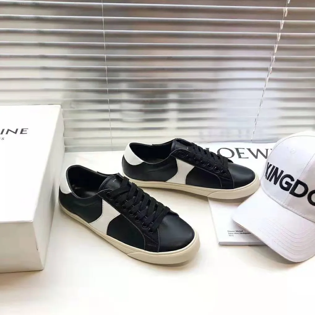 Celine Celine Triomphe Low Lace Up Sneaker Calfskin for Women in Black