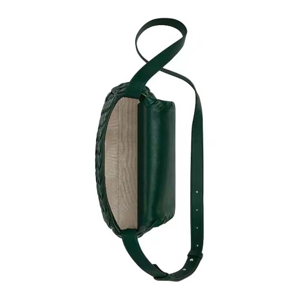 Bottega Veneta Small Cobble Messenger in Calfskin Leather for Unisex in Dark Green