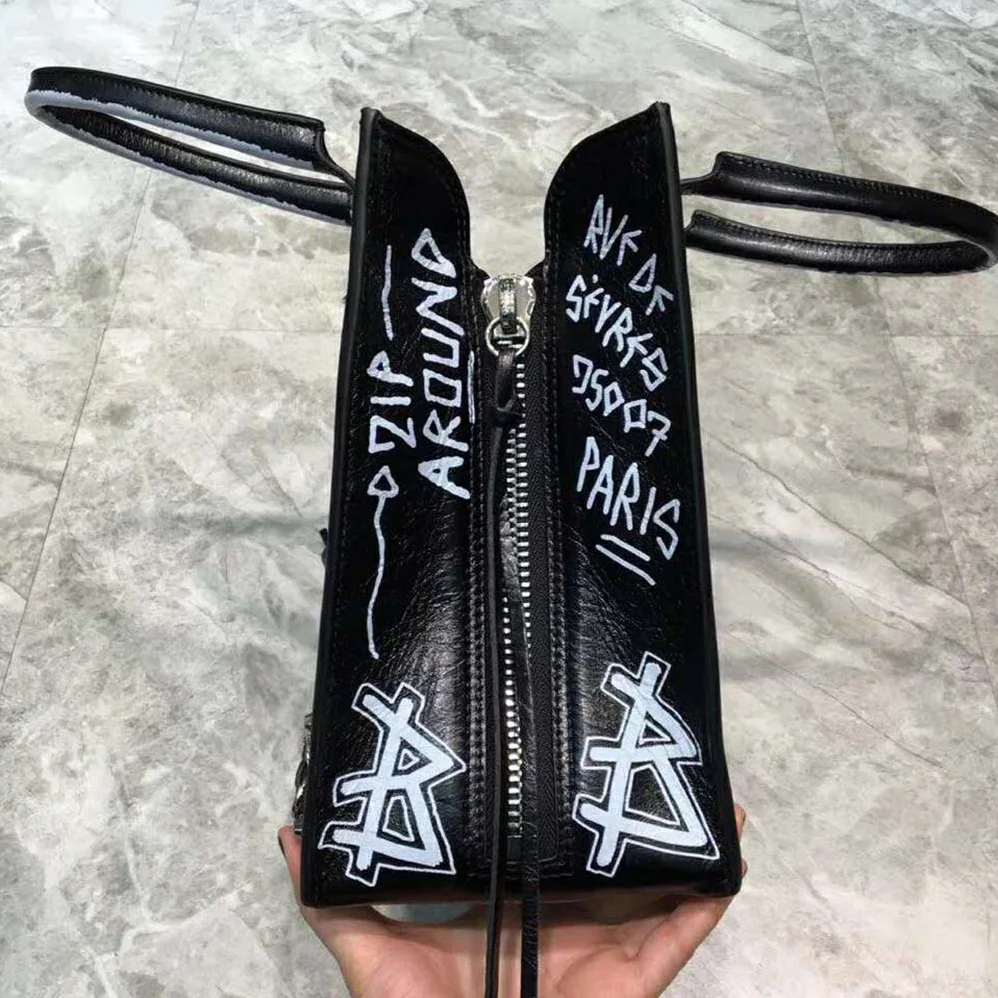 Balenciaga Papier A6 Zip Around Graffiti Crossbody Graffiti Print for Women