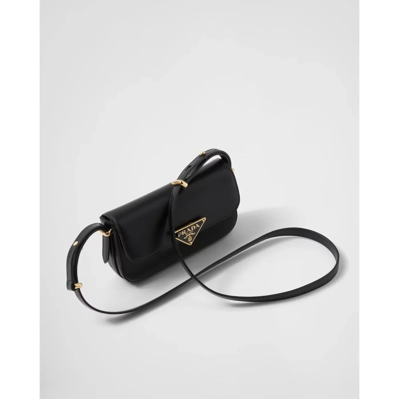 Prada Leather Shoulder Black Bag 1BD339_ASK_F0002_V_MTO- / 8 Inches Prada Leather Shoulder Black Bag 1BD339_ASK_F0002_V_MTO- / 8 Inches