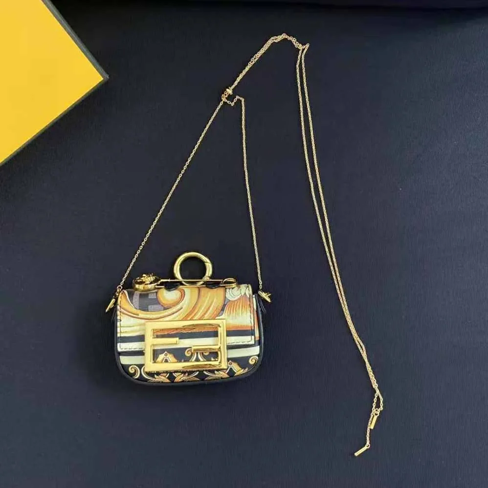 Fendi Nano Baguette Charm Fendace Black Leather Charm for Women Fendi Nano Baguette Charm Fendace Black Leather Charm for Women