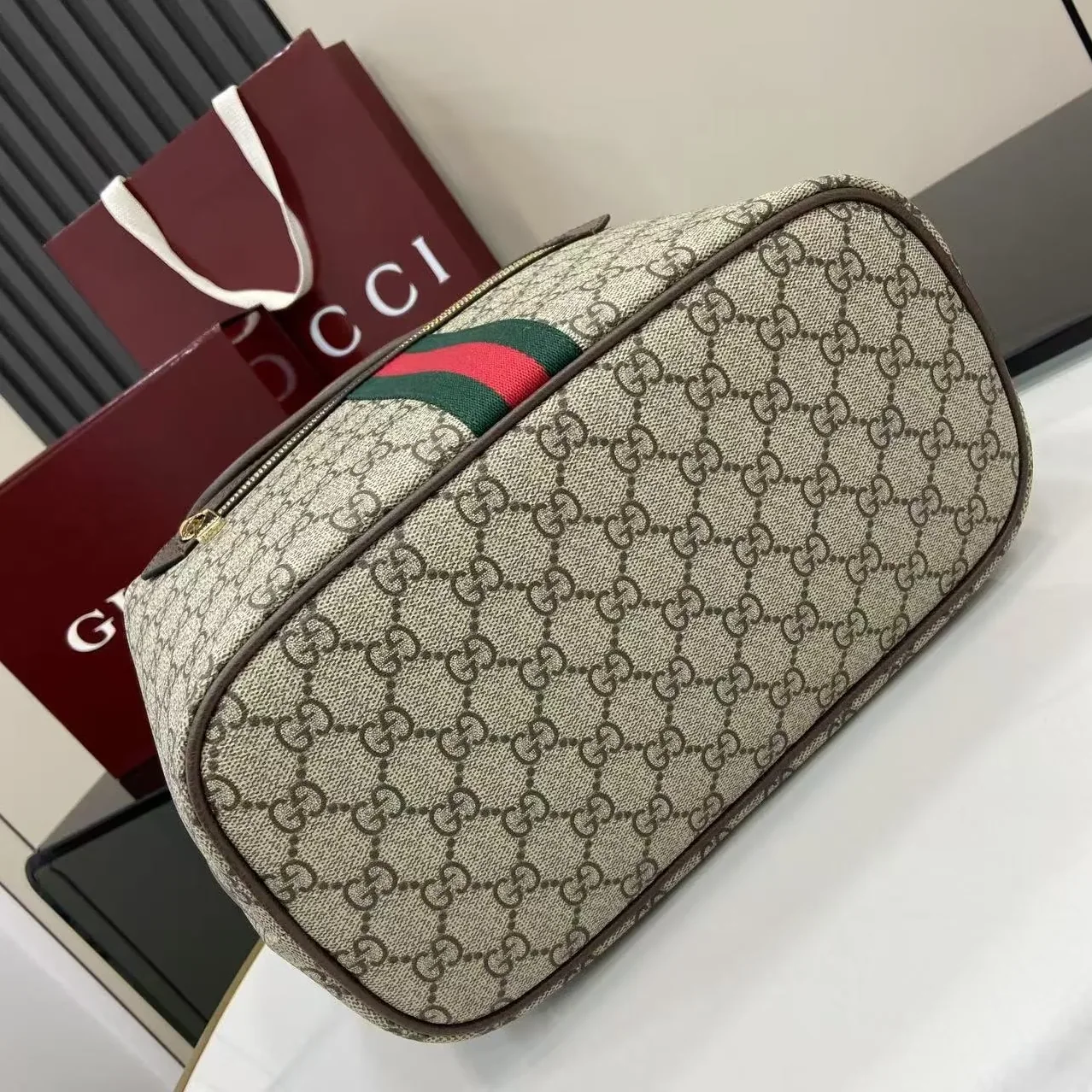 Gucci Ophidia Medium Backpack / Beige/ Dark Brown Monogram Gold Hardware Gucci Ophidia Medium Backpack / Beige/ Dark Brown Monogram Gold Hardware