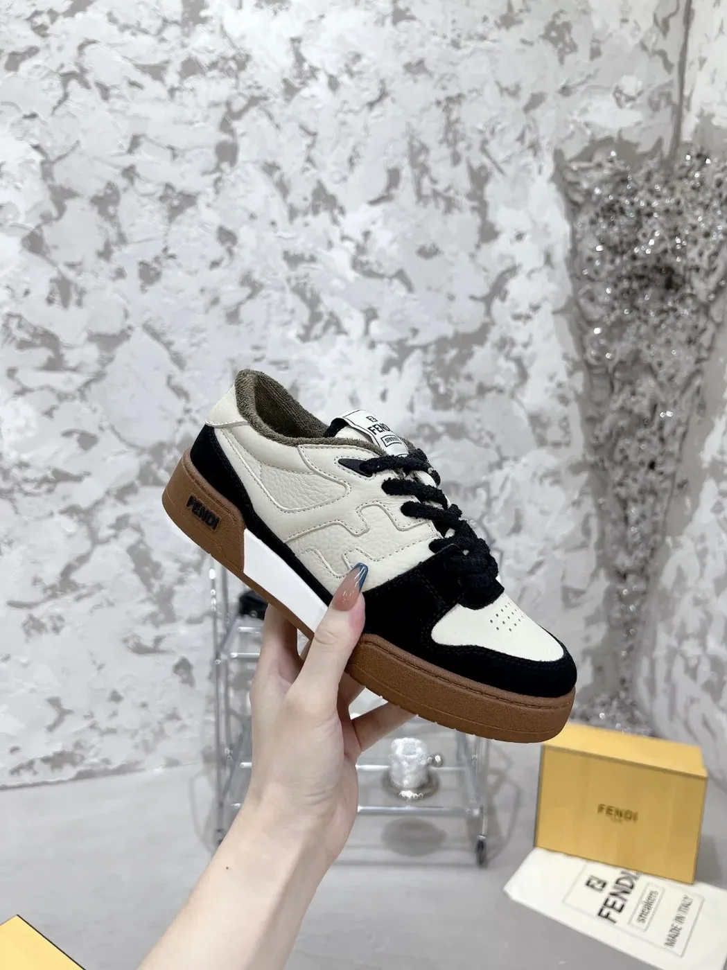 Fendi FD Fendi Match Low Tops Sneakers Black 7E1493AHH2F1FZB