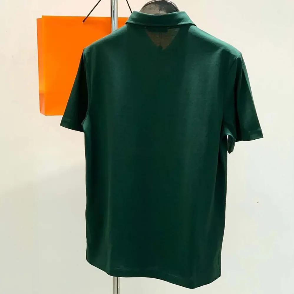 Hermes Polo Shirt with Pocket for Men in Dark Green Hermes Polo Shirt with Pocket for Men in Dark Green