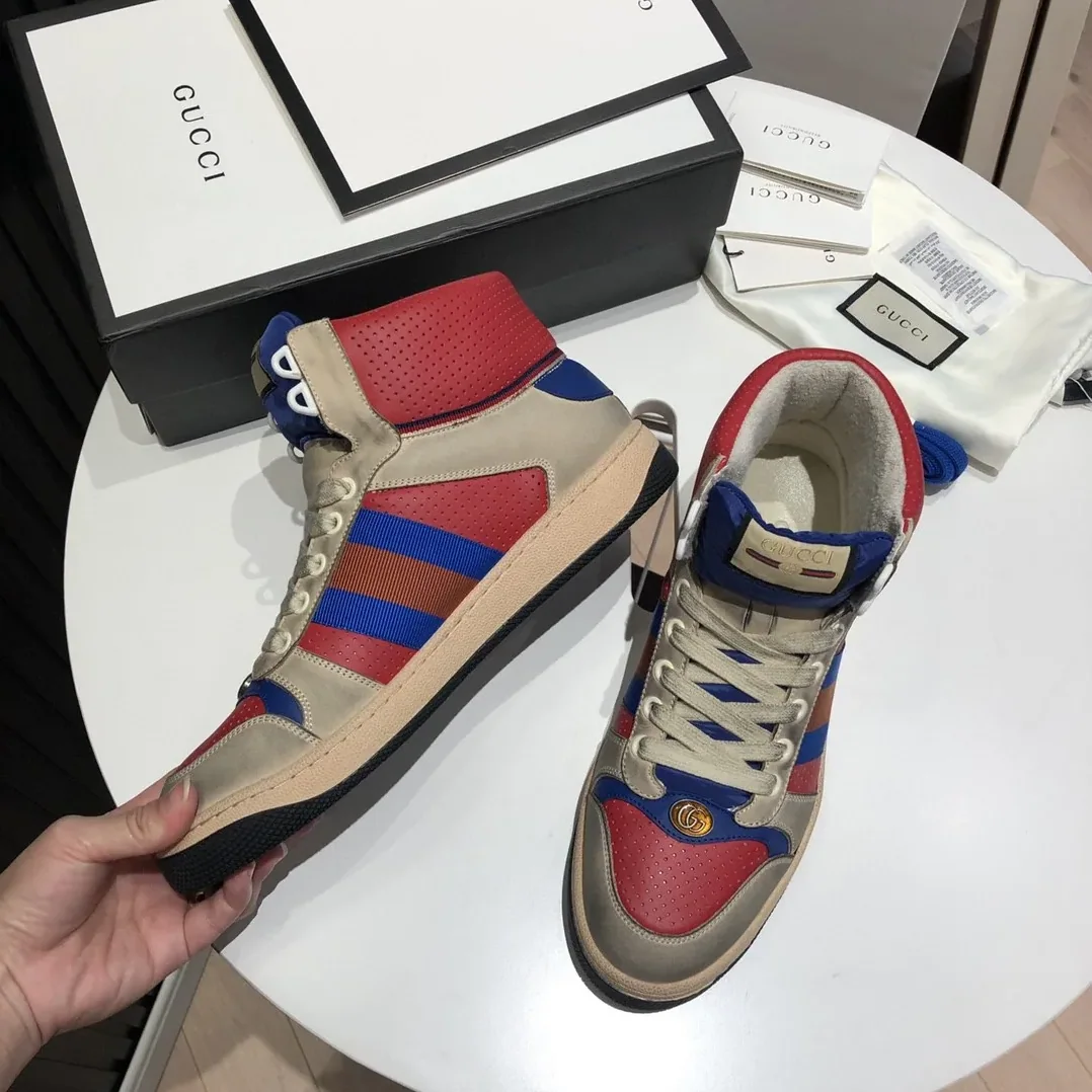 Gucci Screener High for Men in Top White Red Blue