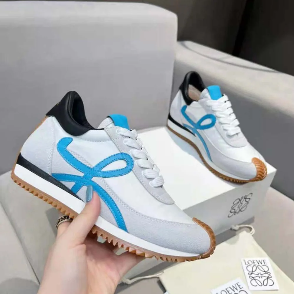 Loewe Flow Runner in Nylon and Calfskin for Unisex in Blue