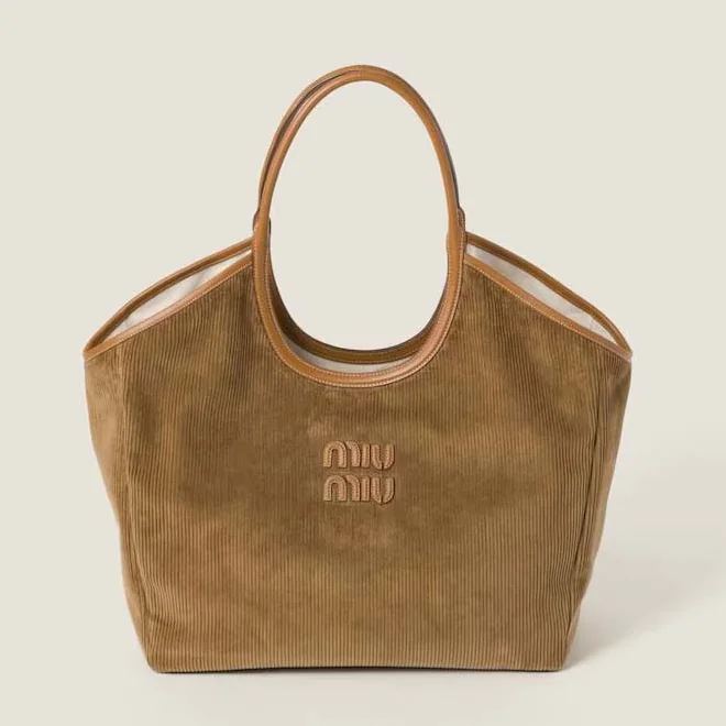 Miu Miu IVY Corduroy Shopping Bag for Women Miu Miu IVY Corduroy Shopping Bag for Women