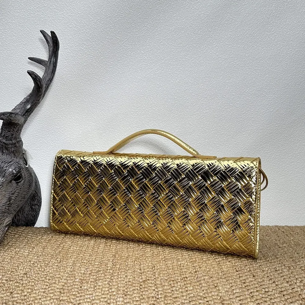 Bottega Veneta Andiamo Clutch for Women in Gold