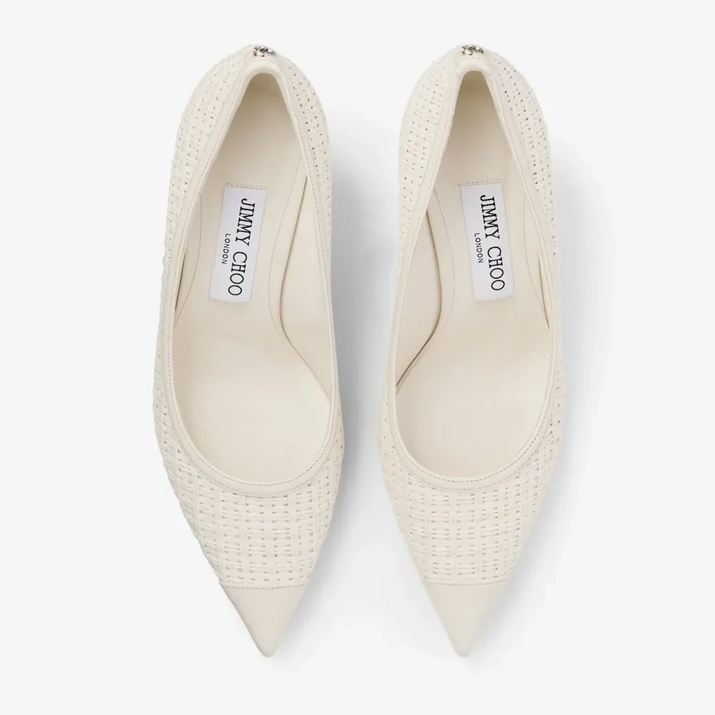 Jimmy Choo Love 65 Raffia And Leather Pumps Latte LOVE65JVZ Jimmy Choo Love 65 Raffia And Leather Pumps Latte LOVE65JVZ