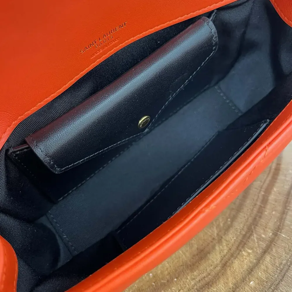 Saint Laurent YSL Loulou Mini in Lambskin for Women in Orange