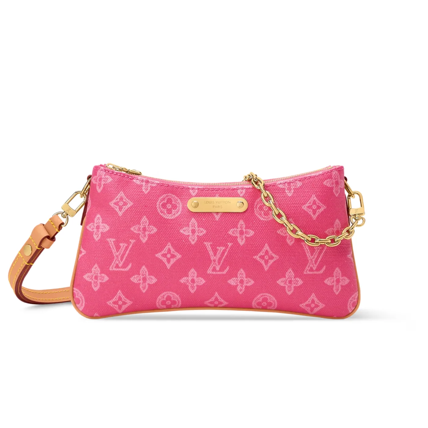 Louis Vuitton Pochette Liv Shoulder Bag / Origine Rose Ruban Monogram Canvas Gold Hardware For Wome