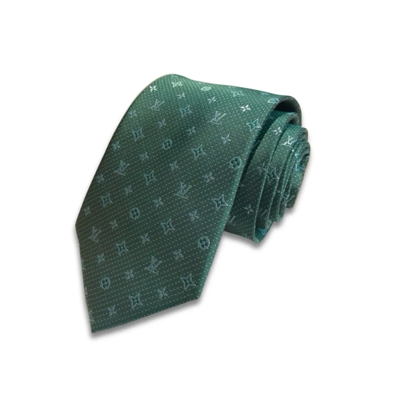 Louis Vuitton Monogram Silk Tie Green Louis Vuitton Monogram Silk Tie Green
