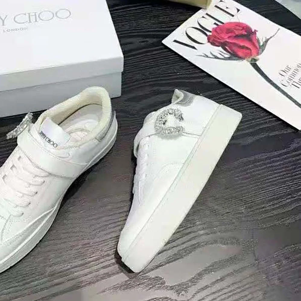 Jimmy Choo Osaka Lace up White Calf Leather and Silver Metallic Nappa Low Top Trainers for Women Jimmy Choo Osaka Lace up White Calf Leather and Silver Metallic Nappa Low Top Trainers for Women
