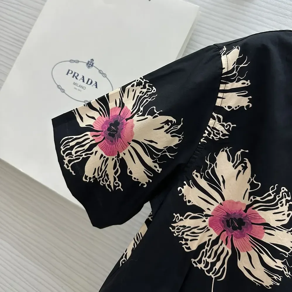 Prada Short for Women in sleeved Printed Poplin Shirt