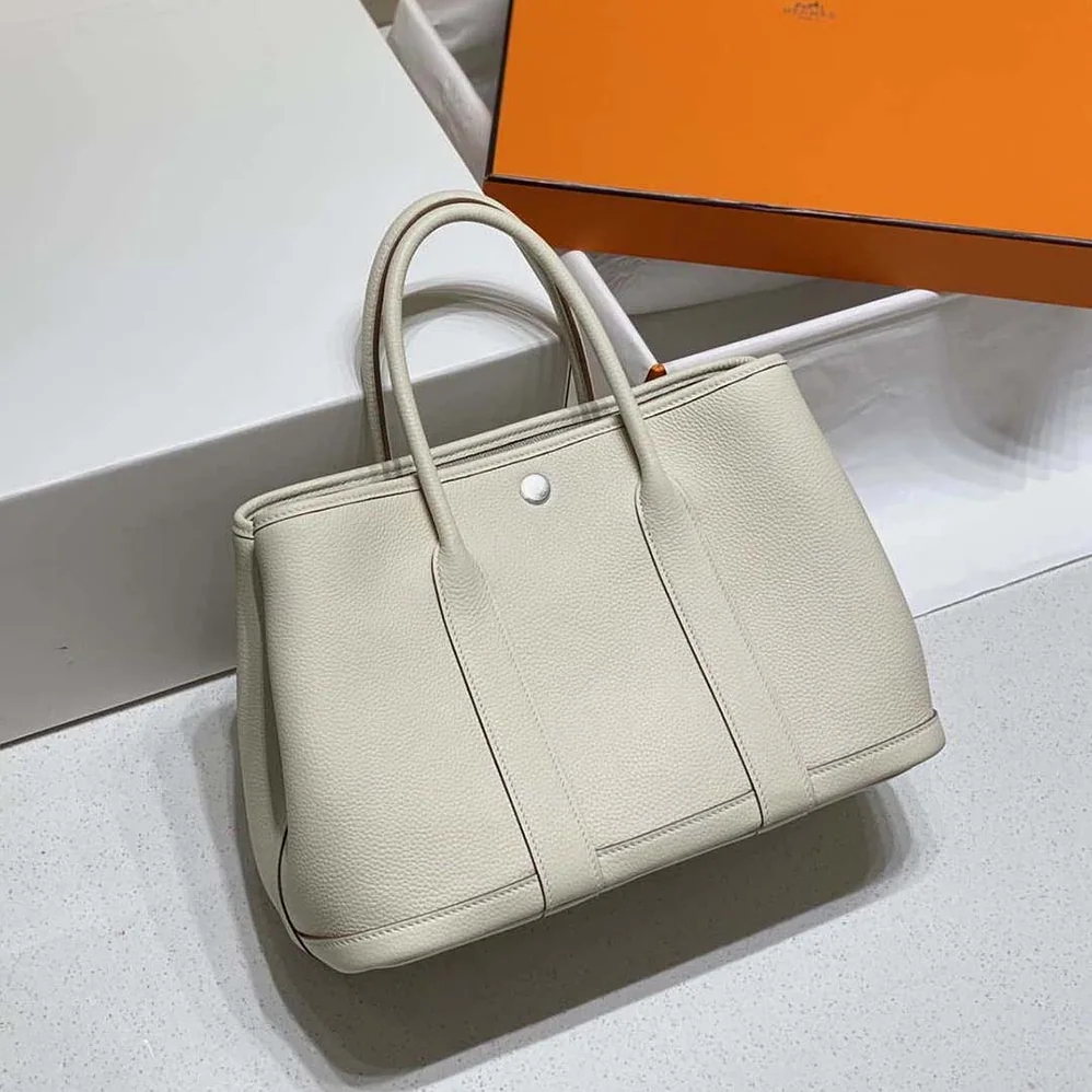 Hermes Garden Party 30 Voyage Bag for Unisex in White