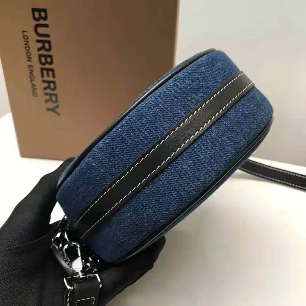 Burberry Logo Graphic Denim and Leather Louise Bag for Women Burberry Logo Graphic Denim and Leather Louise Bag for Women