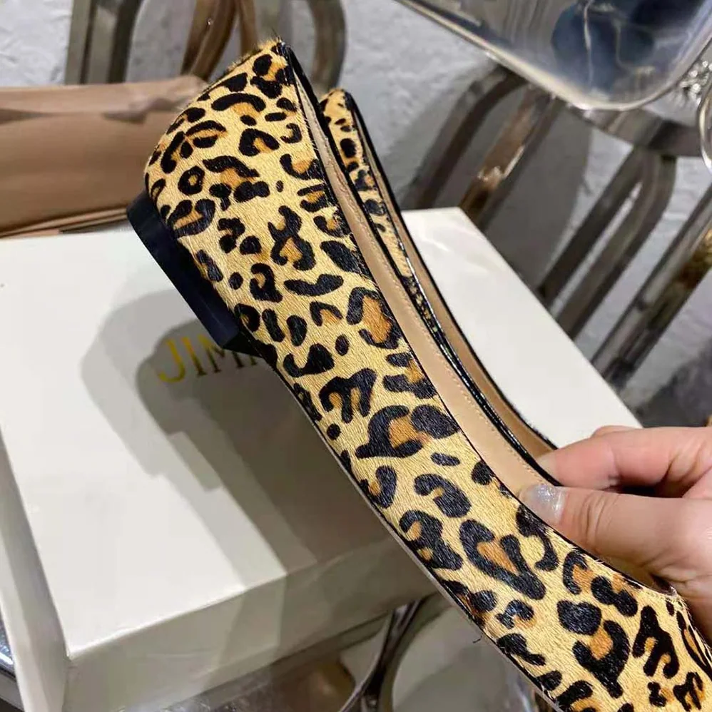 Jimmy Choo Mirele Flat Natural Mix Leopard Print Pony Flats with JC Emblem for Women Jimmy Choo Mirele Flat Natural Mix Leopard Print Pony Flats with JC Emblem for Women