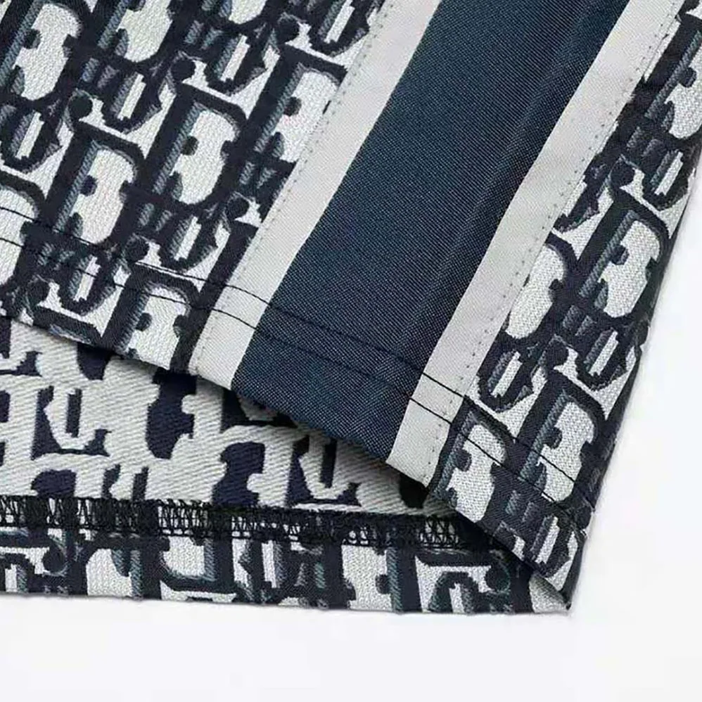 Dior Oblique Bermuda Shorts Blue Silk Twill for Men