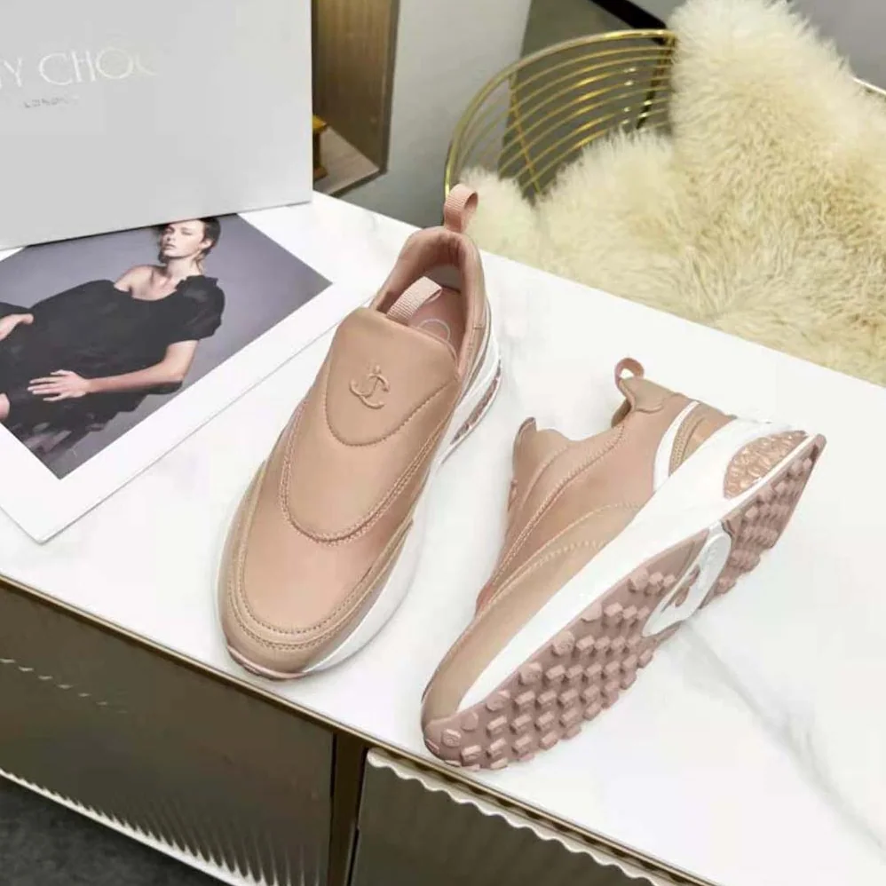 Jimmy Choo Memphis/F Ballet Pink Mix Neoprene and Leather Low Top Trainers for Women