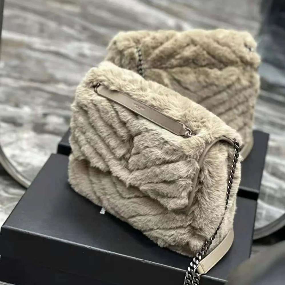 Saint Laurent YSL Niki Medium Chain Bag in Shearling for Women Saint Laurent YSL Niki Medium Chain Bag in Shearling for Women