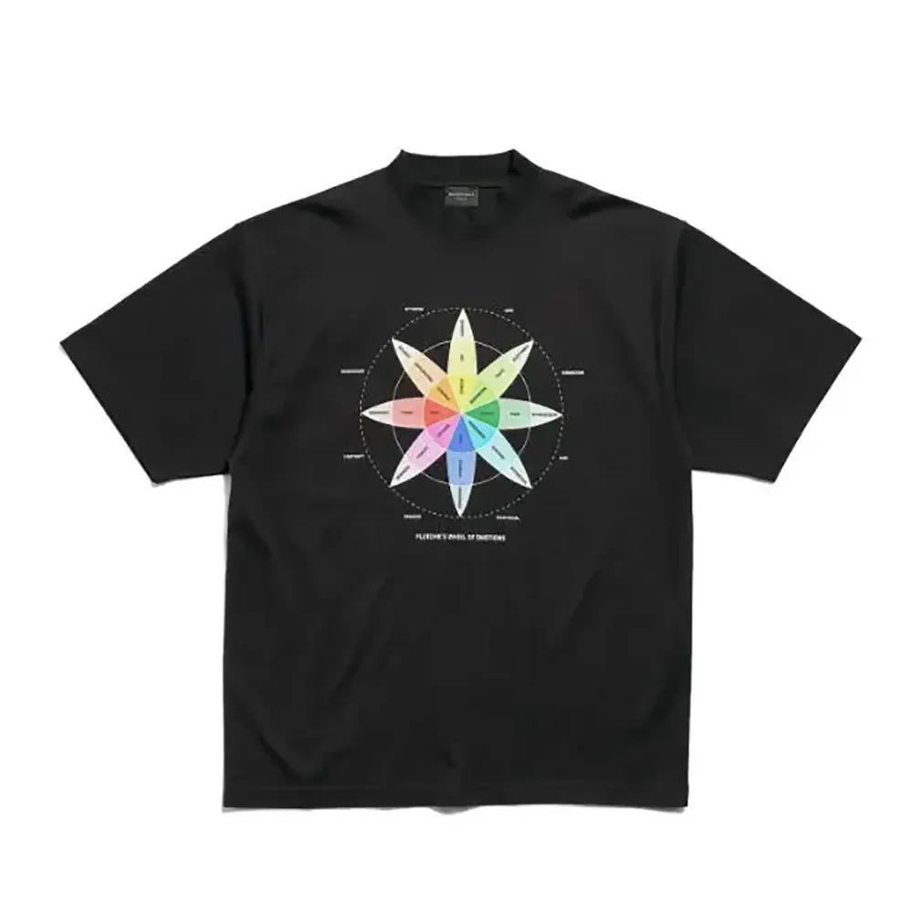 Balenciaga How Do You Feel? T-Shirt Medium Fit in Black Vintage Jersey for Women Balenciaga How Do You Feel? T-Shirt Medium Fit in Black Vintage Jersey for Women