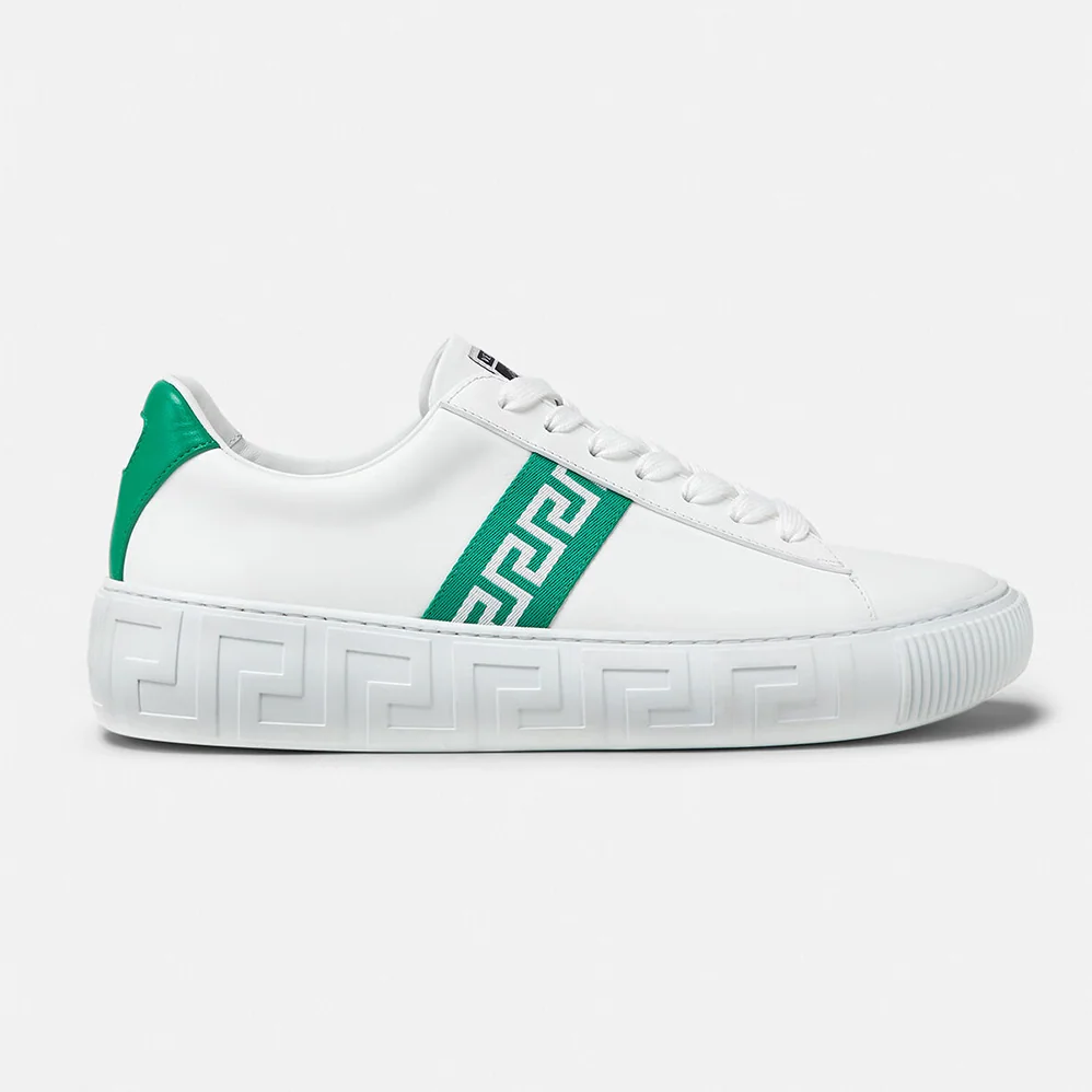 Versace A Classic Low Top Greca Sneakers for Women in Green Versace A Classic Low Top Greca Sneakers for Women in Green
