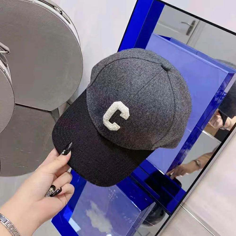 Celine “C” Baseball Cap in Wool for Women in Silver