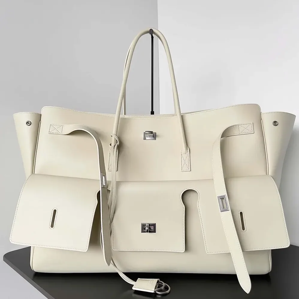 Balenciaga Bel Air Medium Carry All Bag in Soya Smooth Calfskin for Women