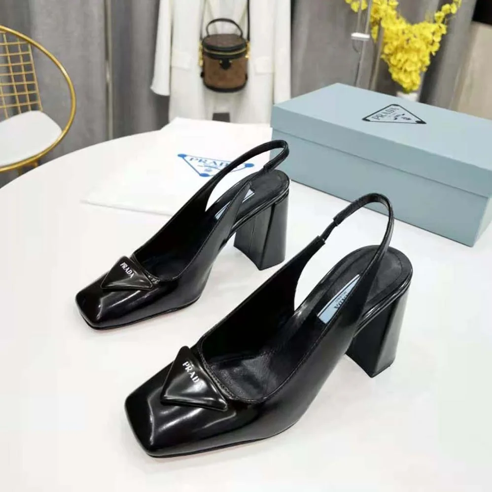 Prada Patent Leather Sling for Women in Back Pumps