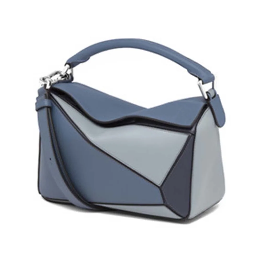 Loewe Puzzle Small Bag in Classic Calf Leather for Women in Blue