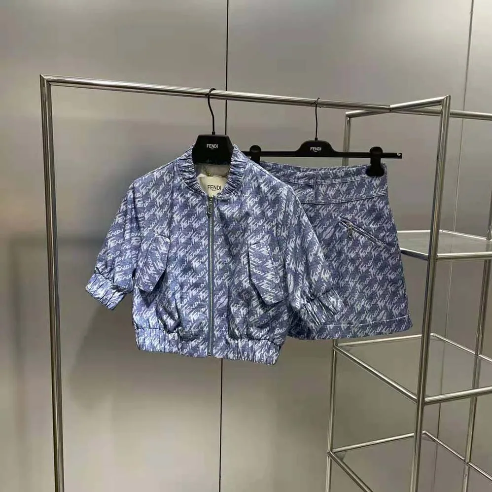 Fendi Light Blue Chambray Shorts for Women