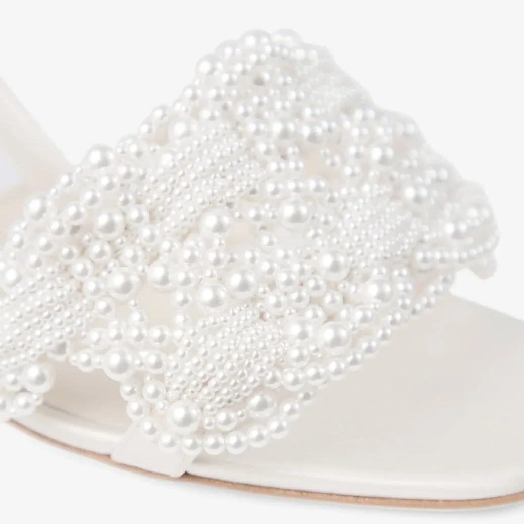 Jimmy Choo Cary Mule 70 Ivory/White CARYMULE70OBD