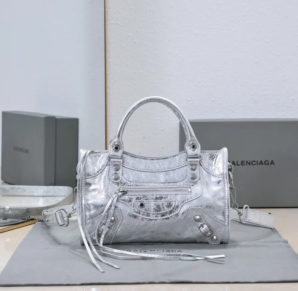 Balenciaga Le City Small Bag Metallized in Silver for Women Balenciaga Le City Small Bag Metallized in Silver for Women