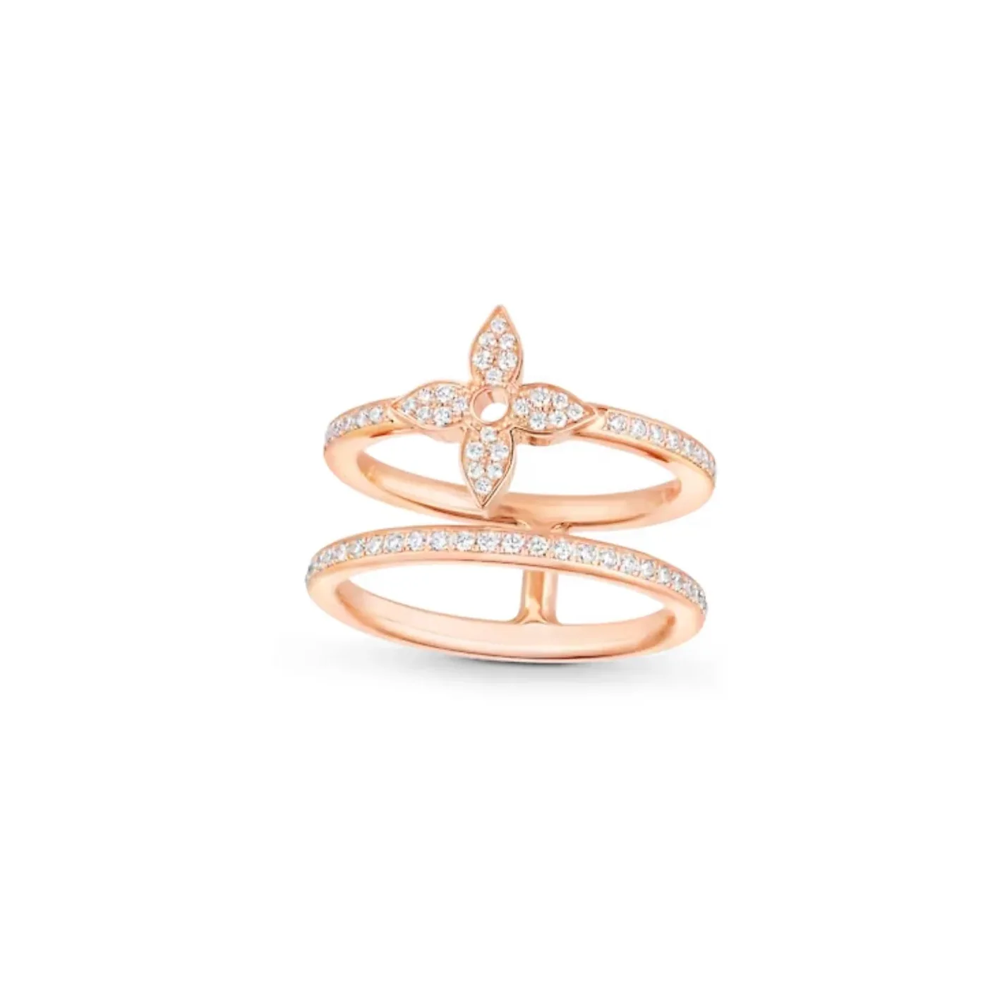 Louis Vuitton Idylle Blossom Two-Row Ring, White Gold And Diamonds - Q9N44F