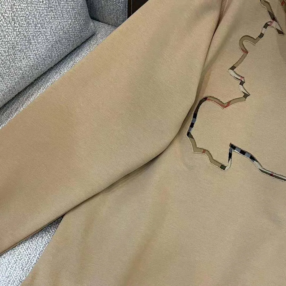 Burberry Check EKD Cotton Hoodie for Men in Beige