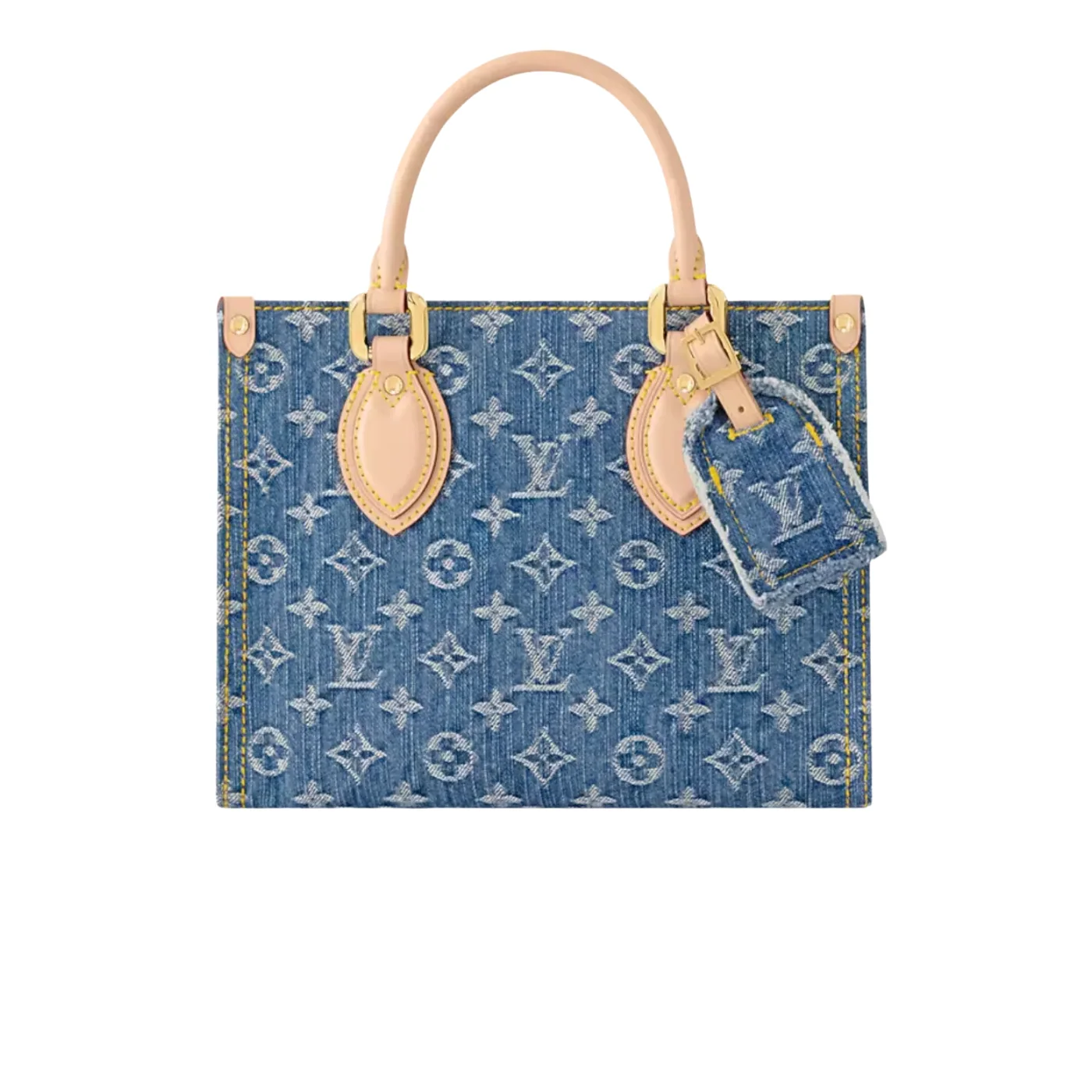 Louis Vuitton OnTheGo PM Tote Bag in Denim Blue Gold Hardware