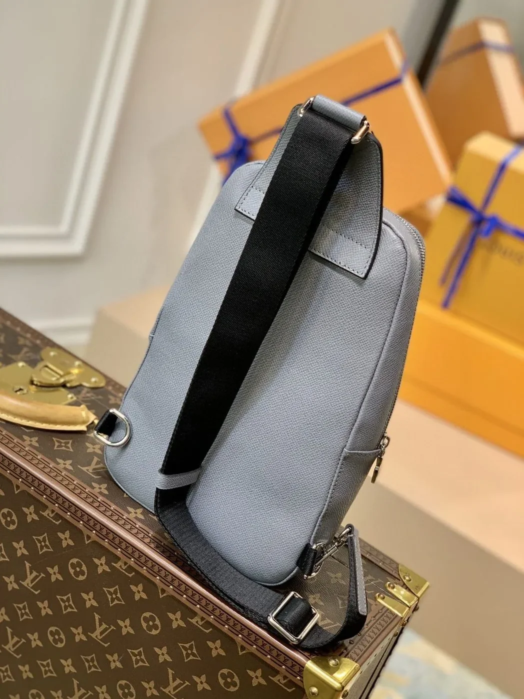 Louis Vuitton Avenue Sling Bag Taiga Grey